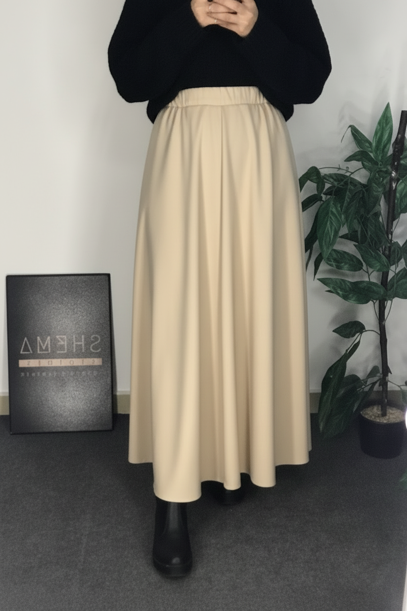 Beige Cloche Skirt